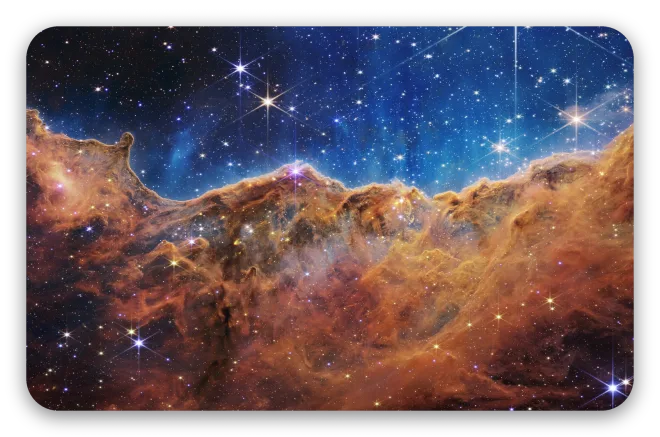 Cosmic Cliffs, ruimtefoto van de James Webb-telescoop, als pas sticker