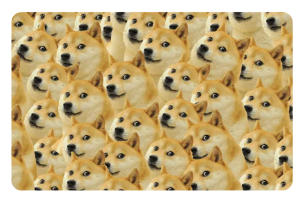 Pas sticker met Doge meme voor bankpas of OV-chipkaart