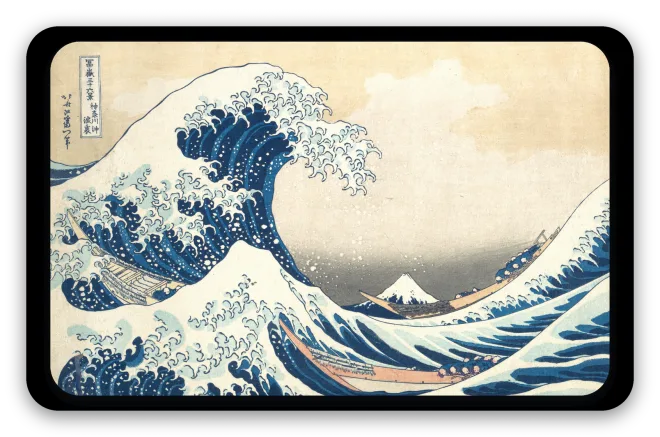 De Grote Golf van Hokusai als pas sticker, kunstklassieker