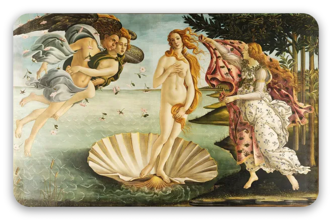 De geboorte van Venus van Botticelli als pas sticker