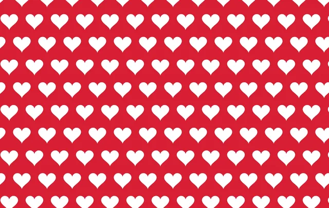 Hartjes wit op rood