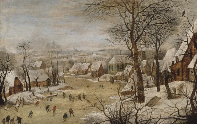 Winterlandschap met vogelknip - pinpas sticker