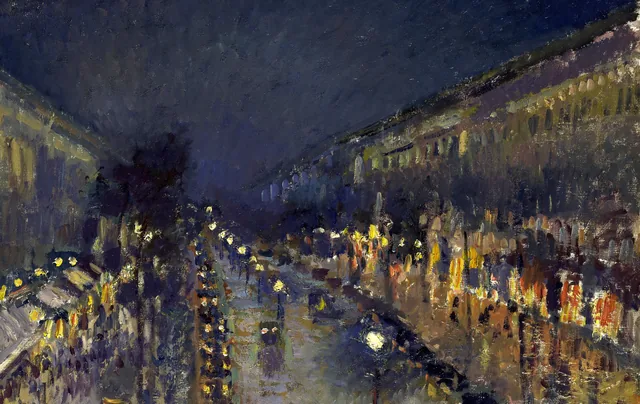 Boulevard Montmartre bij nacht - pinpas sticker