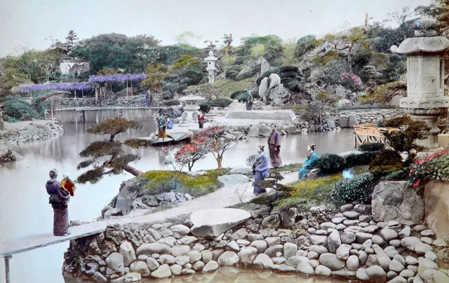 Japanse tuin rond 1890 - pinpas sticker