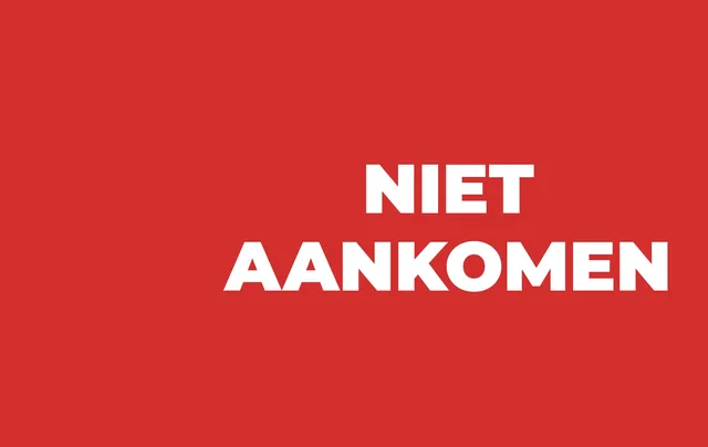 Pas sticker Niet aankomen