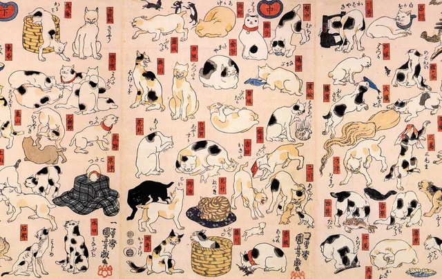 Katten als de 53 stations van de Tokaido